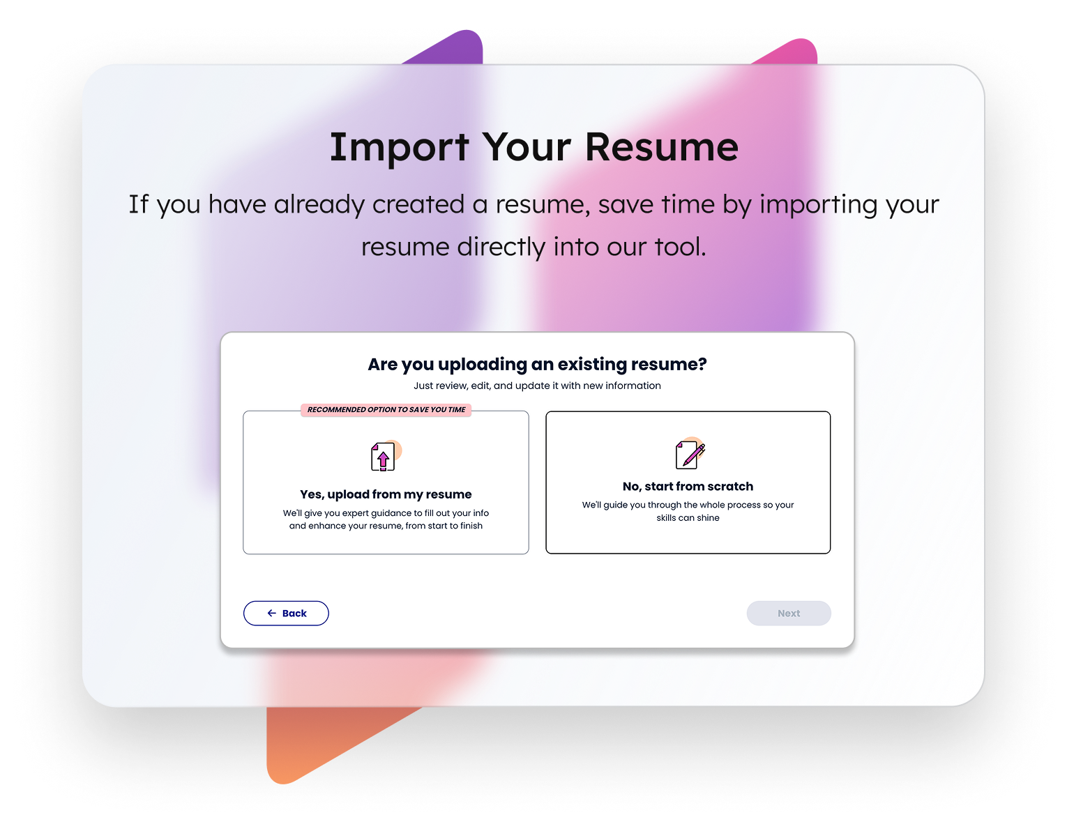 Resume Builder homepage parallax image