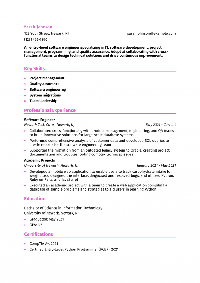 Entry-Level-Software-Engineer-Resume-Example