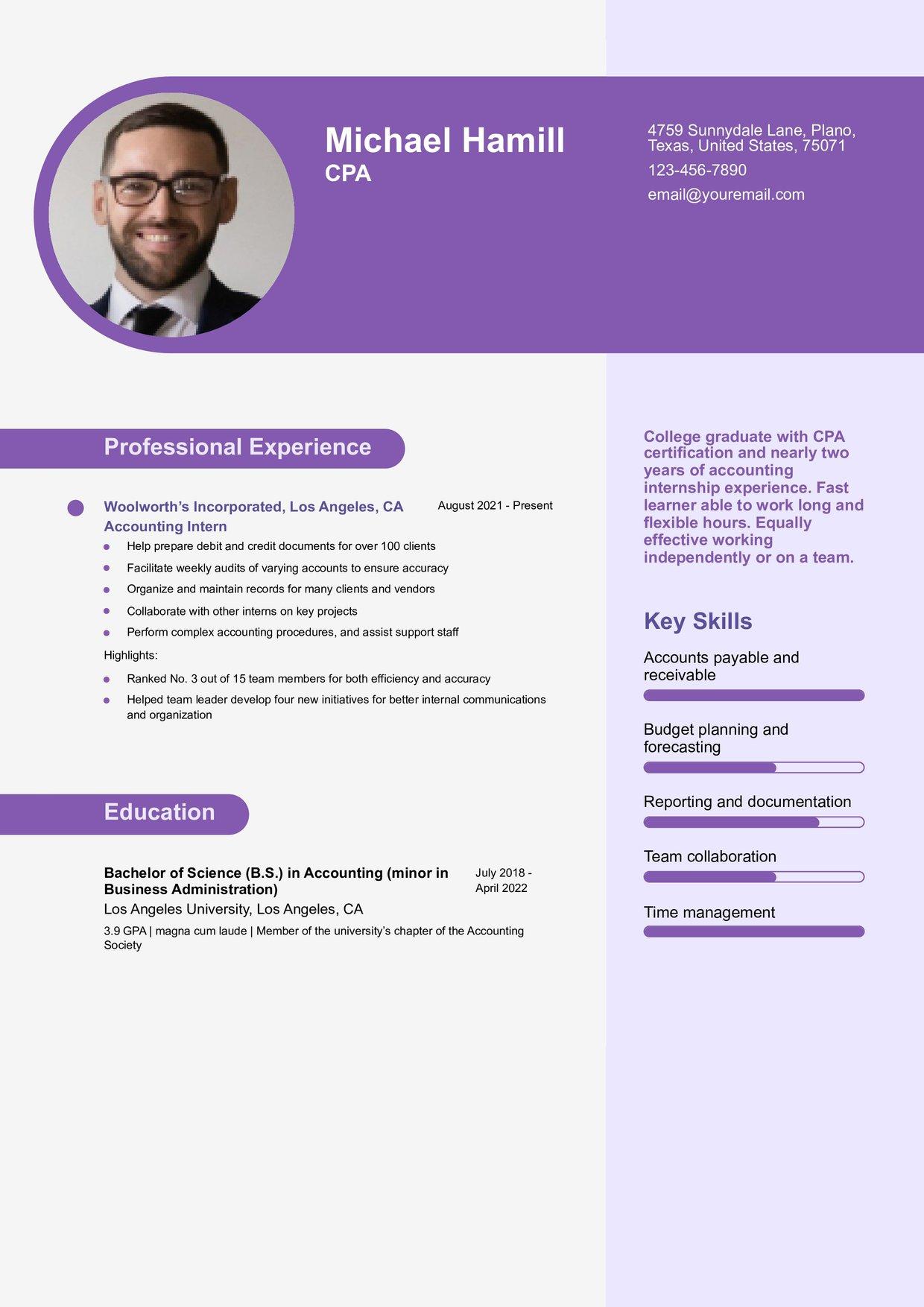 Accountant Resume Example