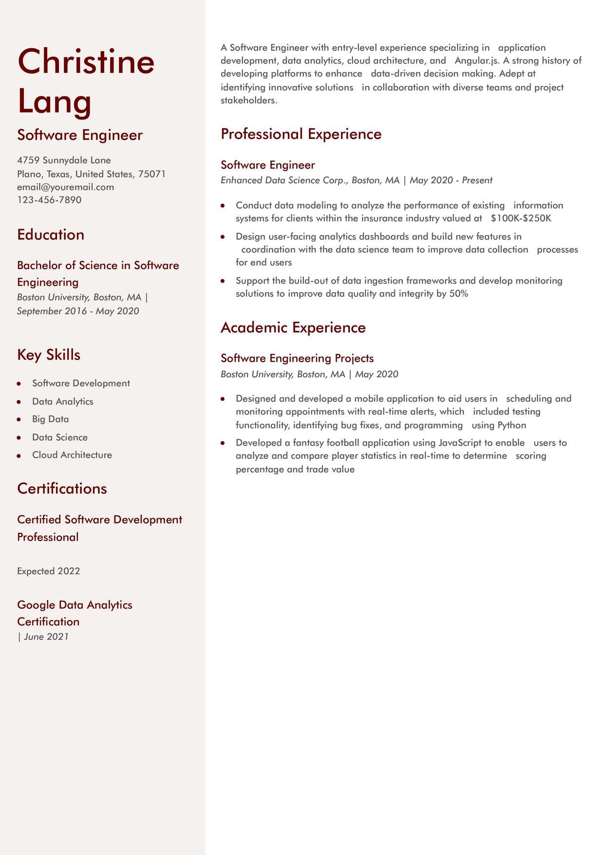 Straightforward Resume Template