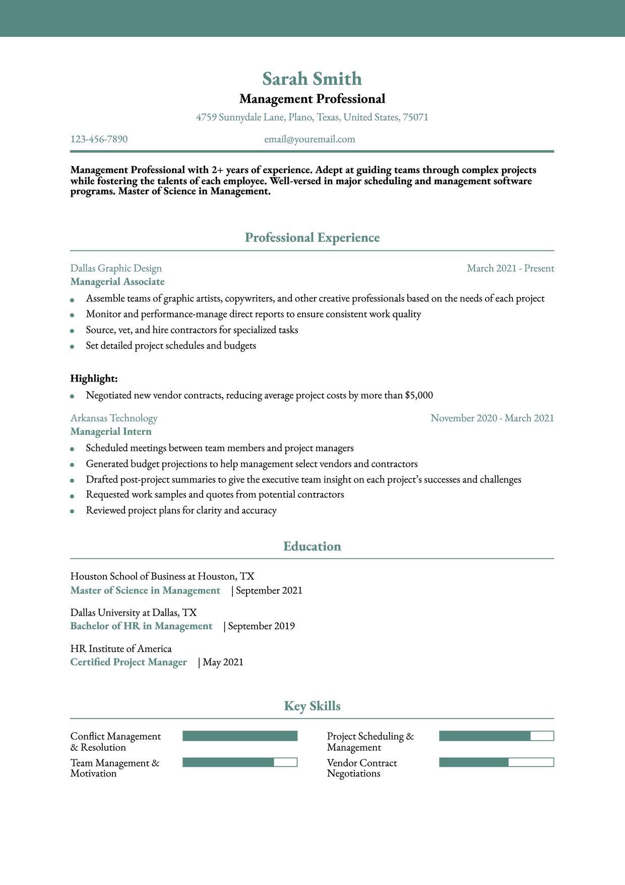 Contemporary Resume Template